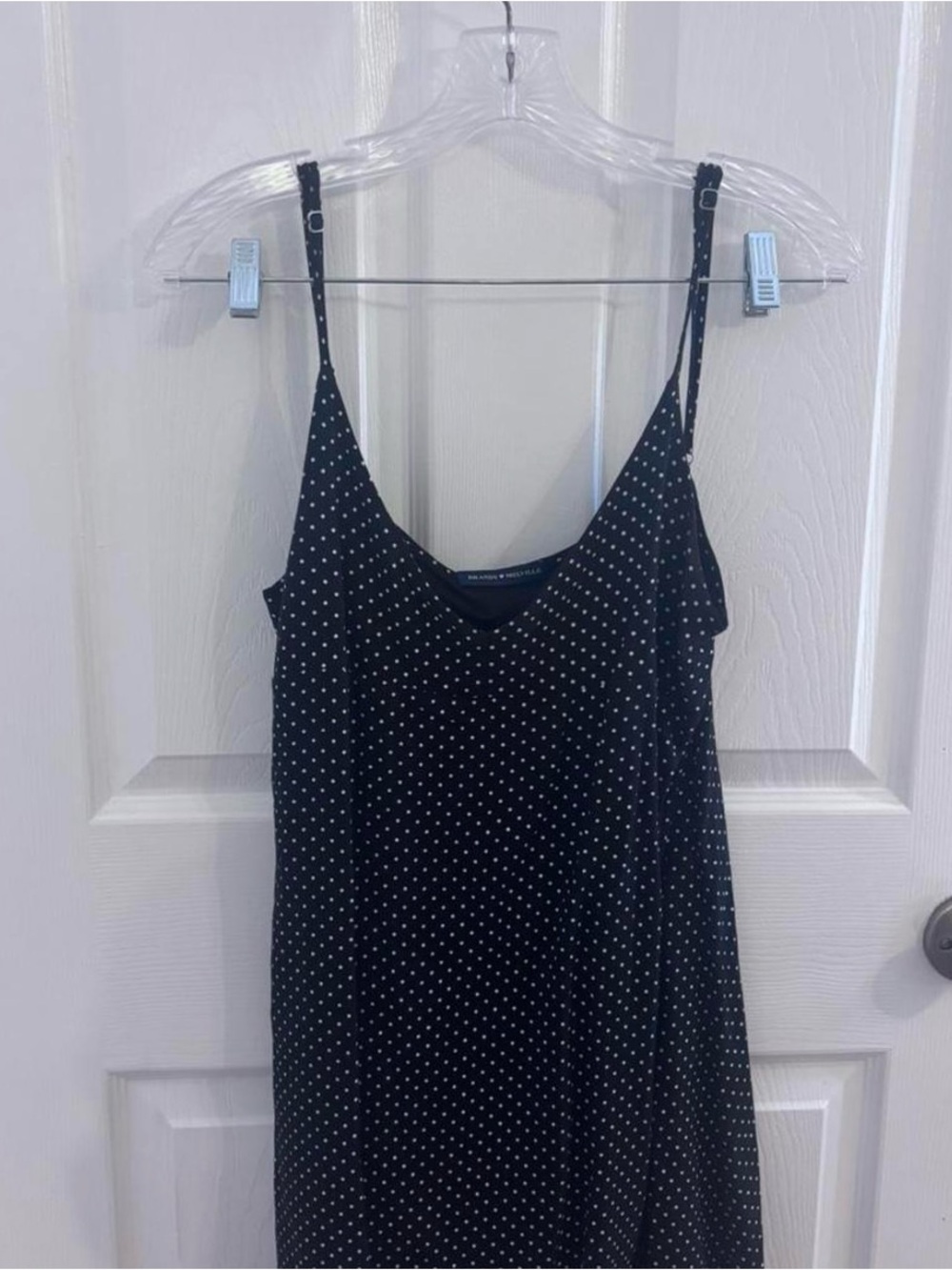 Brandy Melville Black Polka Dot Slip Cami Dress